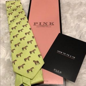 ✨NEW✨ Authentic Thomas Pink Green Tie w/ Horses